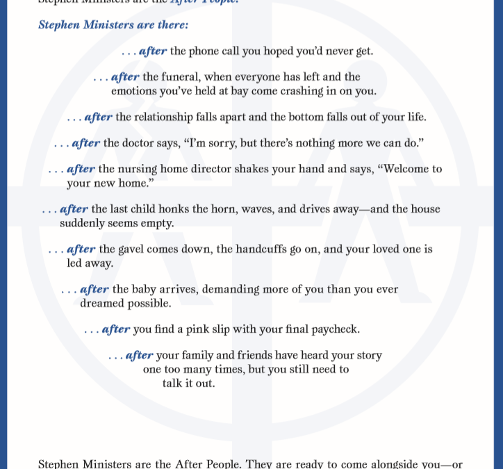 Support and Encouragement for “After”